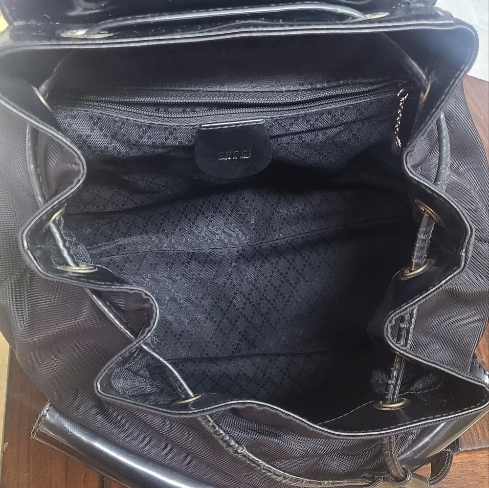 Gucci Bamboo Drawstring Nylon Backpack - Picture 16 of 17